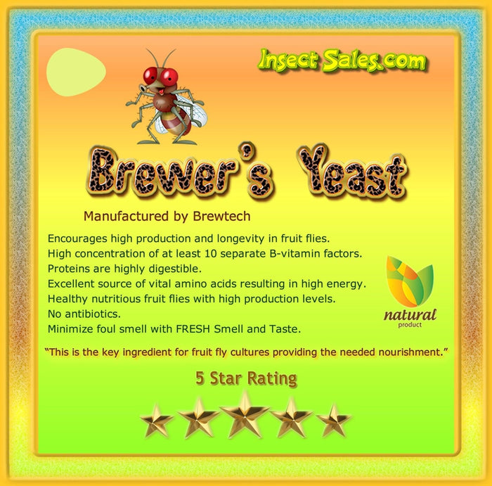 Brewers Yeast (TOP GRADE All Natural 100% Organic) For Fruit Fly Cultures - 13oz