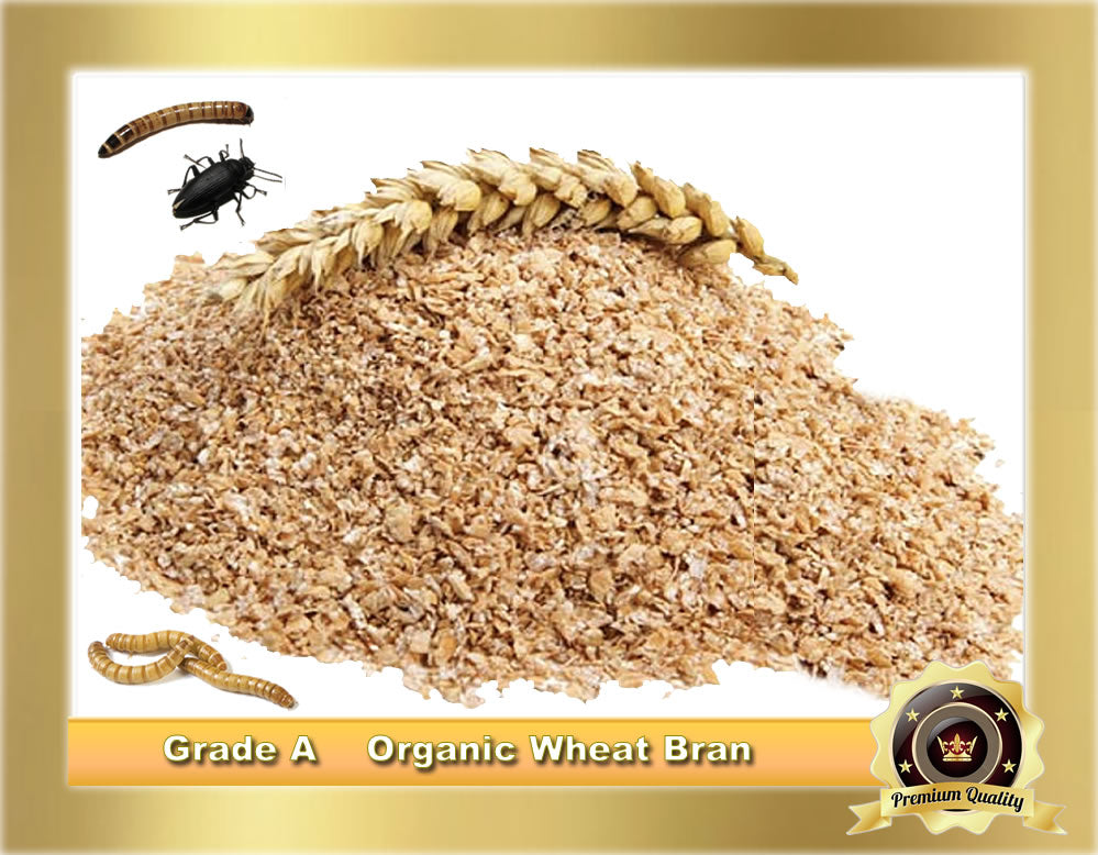 ORGANIC GRADE "A" WHEAT BRAN for Mealworms, Super Worms, Birds, Isopods